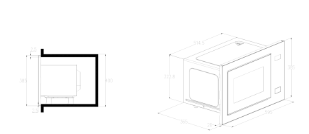 Микроволновая печь встраиваемая Monsher MMH 1025 Noir